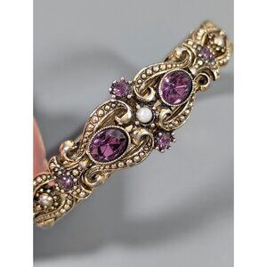 Vintage Avon 1974 Queensbury Collection Gold and Purple Bracelet